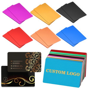 Custom luxury logo die cut anodized aluminum credit card 0.2mm 0.8mm laser engraving printing custom blank metal business card