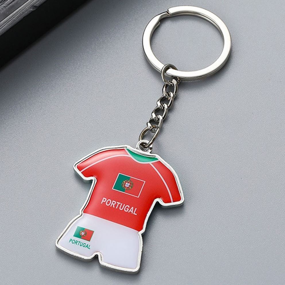 Taskwingifts 2022 Wholesale Customized Souvenir National Team Shirt Qatar Soccer Fans Epoxy Printing Metal Keychain