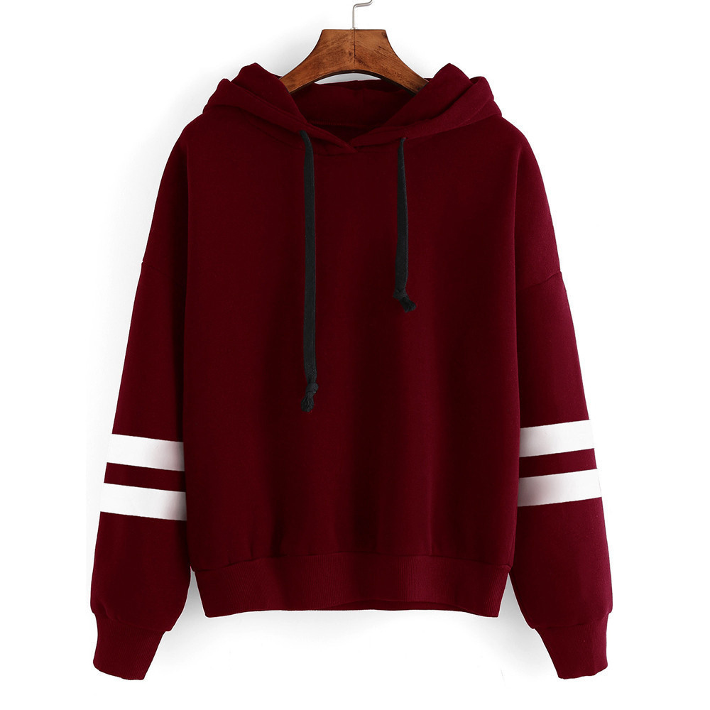 Men/Women Hoodie Red/White/Pink/Black/Green Sweatshirts Striped Hoodies Loose Long-sleeved Hooded Fleece Pullover