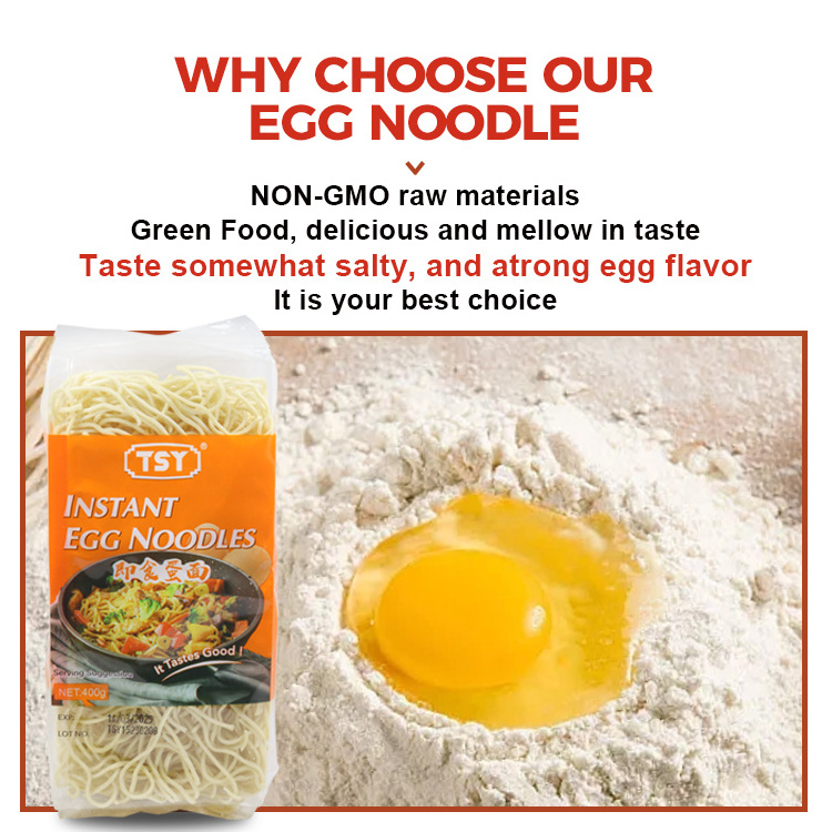 TSY Food Chinese Manufacturer OEM Brand Wholesale Noodles Bulk Dried Quick Cooking Instant Egg Noodle Price