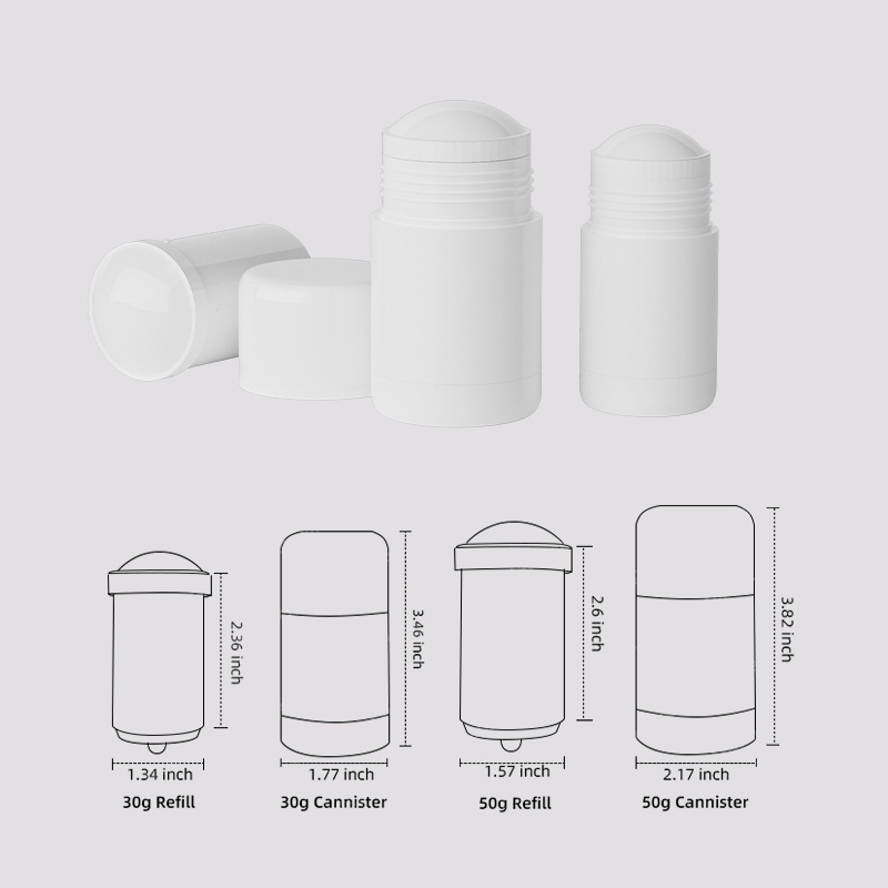 Wholesale 30ml refillable deodorant biodegradable antiperspirant deodorant stick container refill mono PCR for insect repellent