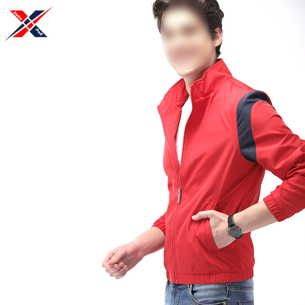 In Red Color Own Logo Men Good Quality Customized Made Newest Style Fashionable Bomber Jackets