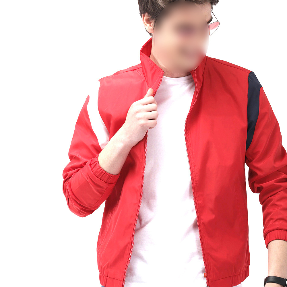 In Red Color Own Logo Men Good Quality Customized Made Newest Style Fashionable Bomber Jackets