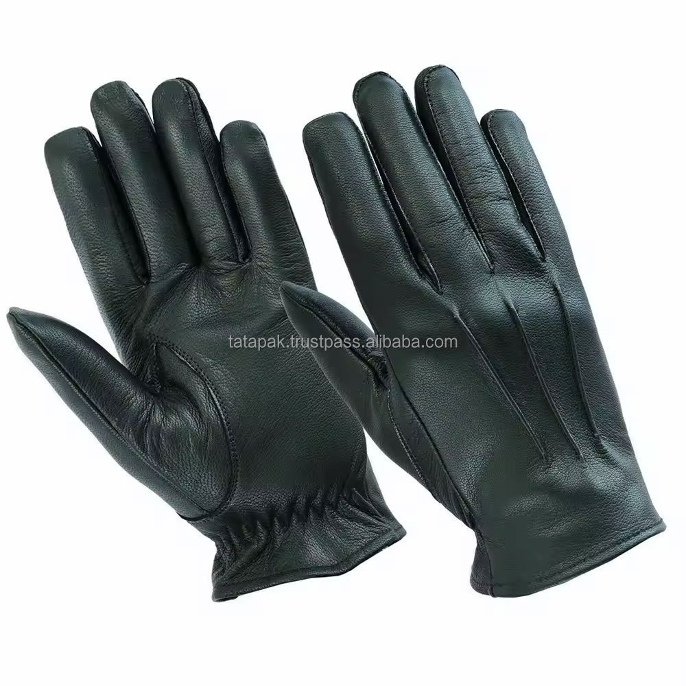 Winter Gloves For Men Genuine Leather Gloves Outdoor Cycling Black Real Sheepskin Keep Warm Driving Motorcycle Gloves