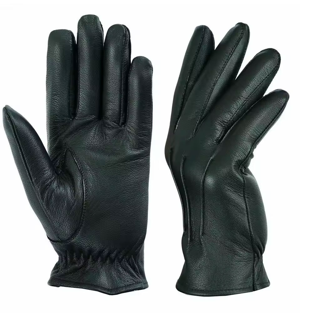 Winter Gloves For Men Genuine Leather Gloves Outdoor Cycling Black Real Sheepskin Keep Warm Driving Motorcycle Gloves