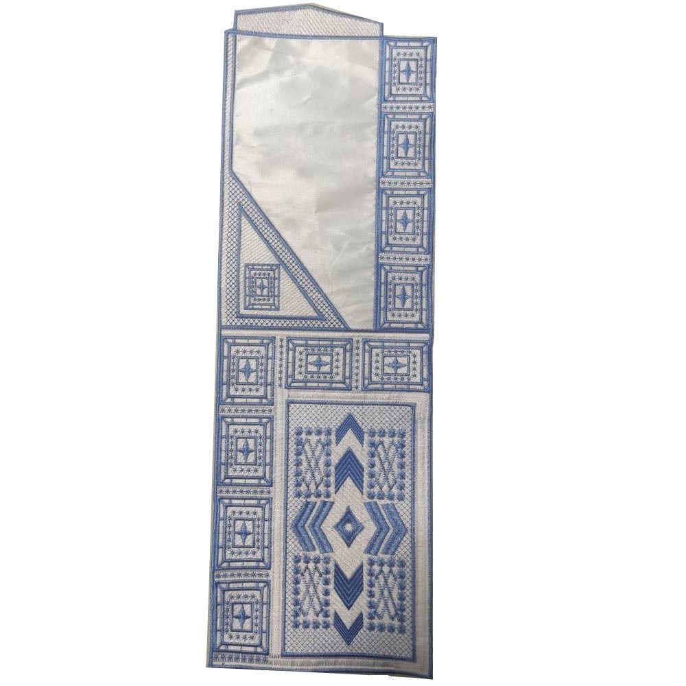 Agbada and Kaftan Embroidery Design Lace Collar with Back Adhesive for Nigerian Traditional Atiku Material