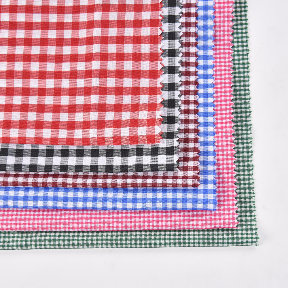 80/20 60/40 100GSM Polyester Cotton Student School Check Uniform Fabric Yarn Dyed Plaid Fabric for Shirt