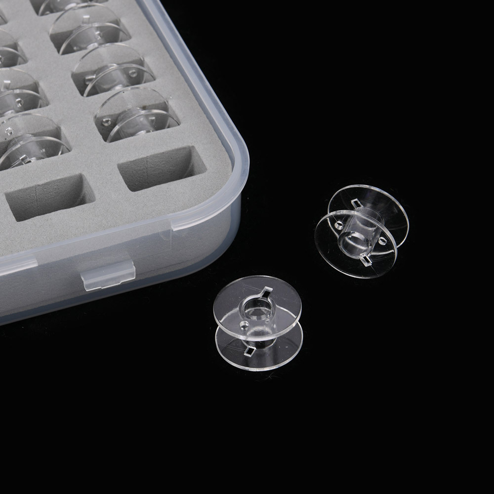 Transparent Plastic Empty Bobbins Case Storage Box for Sewing Machine