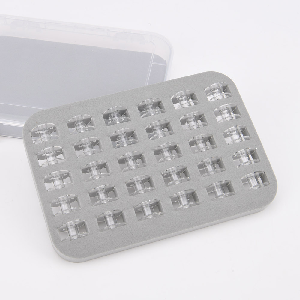 Transparent Plastic Empty Bobbins Case Storage Box for Sewing Machine