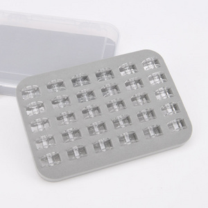 Transparent Plastic Empty Bobbins Case Storage Box for Sewing Machine