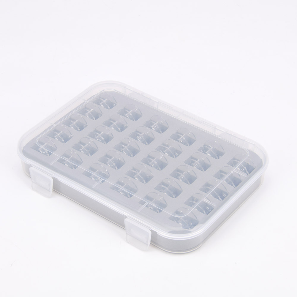 Transparent Plastic Empty Bobbins Case Storage Box for Sewing Machine