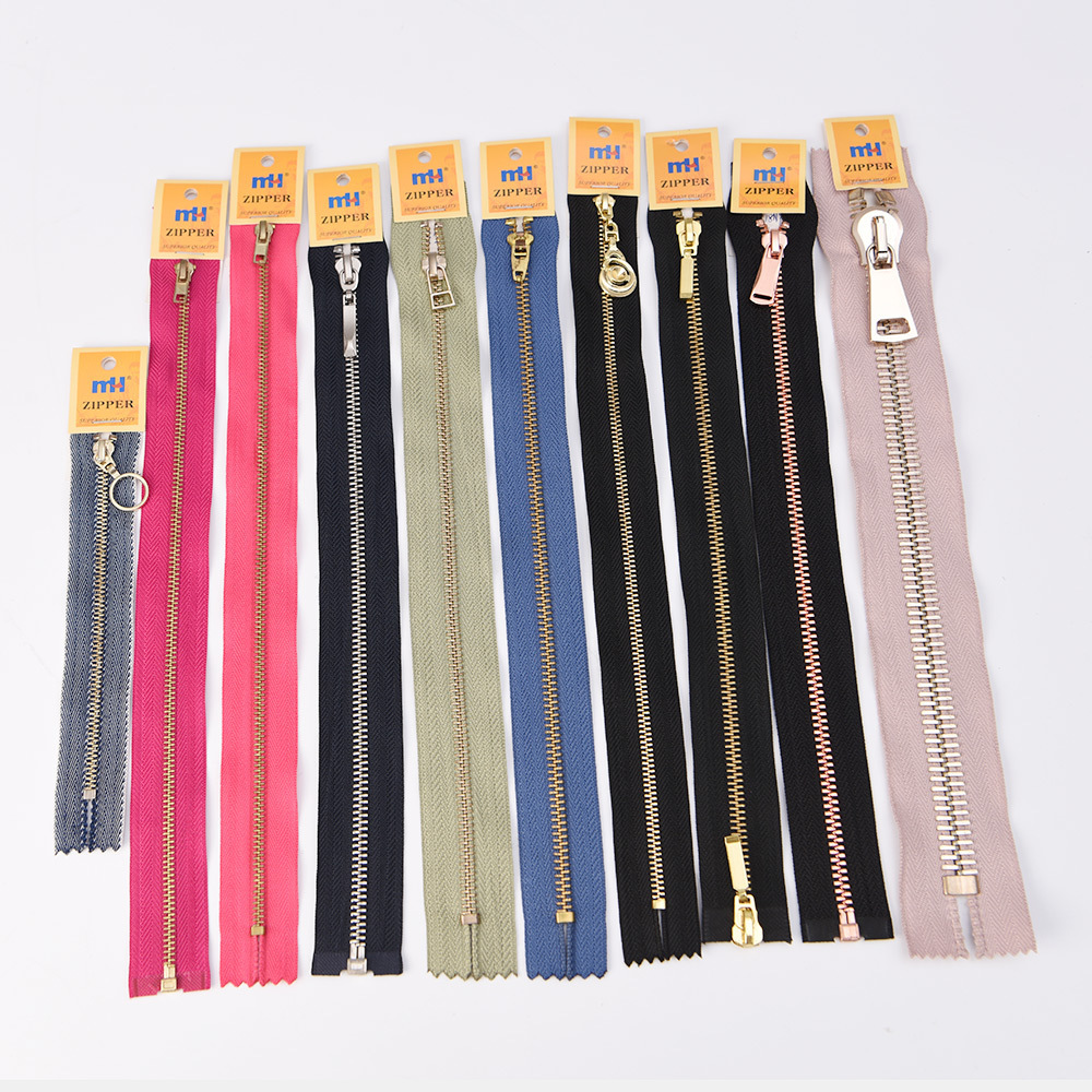 Factory Cheap Custom 3# 4# 5# 8# 10# Brass Separating Zipper Metal Zip Cierre for Hoodies/Jeans/Jackets/Handbag Garment Zipper