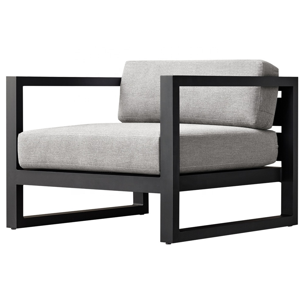 Modern Black single-layer Aluminum Sofa Lounge Design Courtyard Metal Sofa outdoor furniture luxury garden furniture