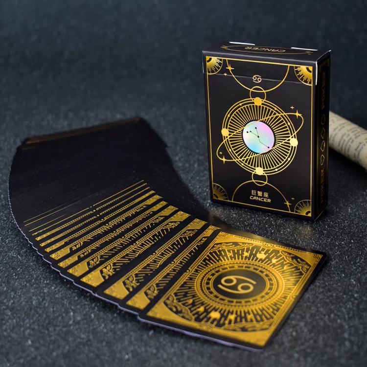 Wholesale High Quality Custom Printing Golden Edges Gold Black Paper Tarot Deck Affirmation Cards