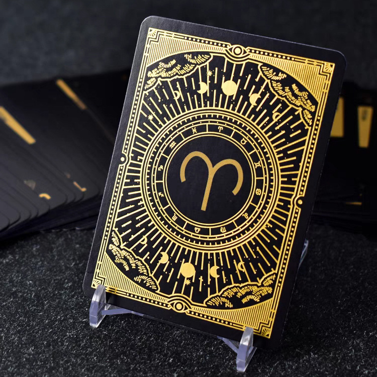 Wholesale High Quality Custom Printing Golden Edges Gold Black Paper Tarot Deck Affirmation Cards