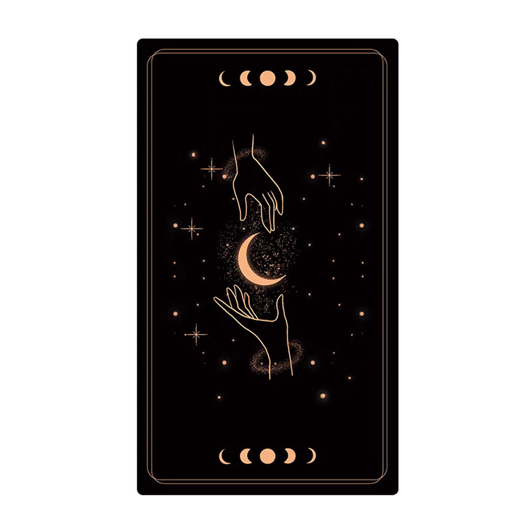 Wholesale High Quality Custom Printing Golden Edges Gold Black Paper Tarot Deck Affirmation Cards