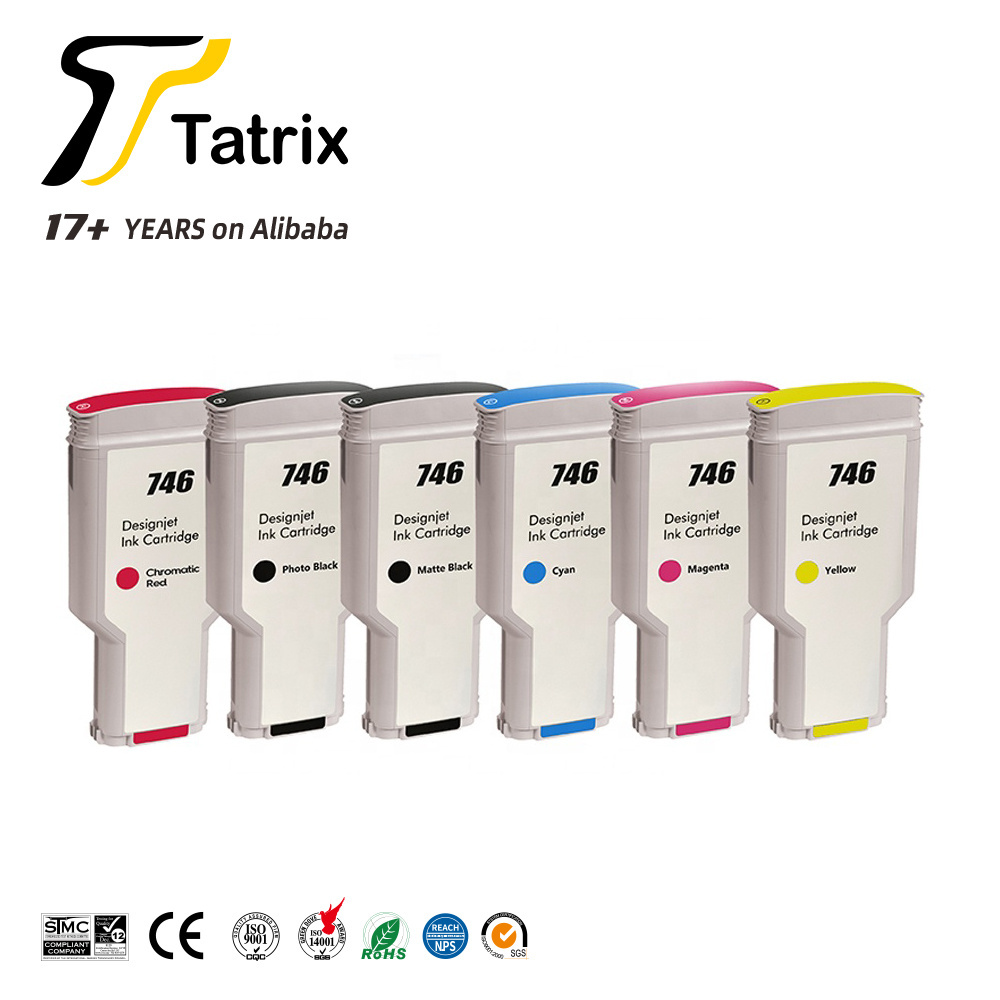 Tatrix HP745 HP746 Premium Compatible Color Ink Cartridge for Inkjet for HP DesignJet Z2600 Z5600 Printer