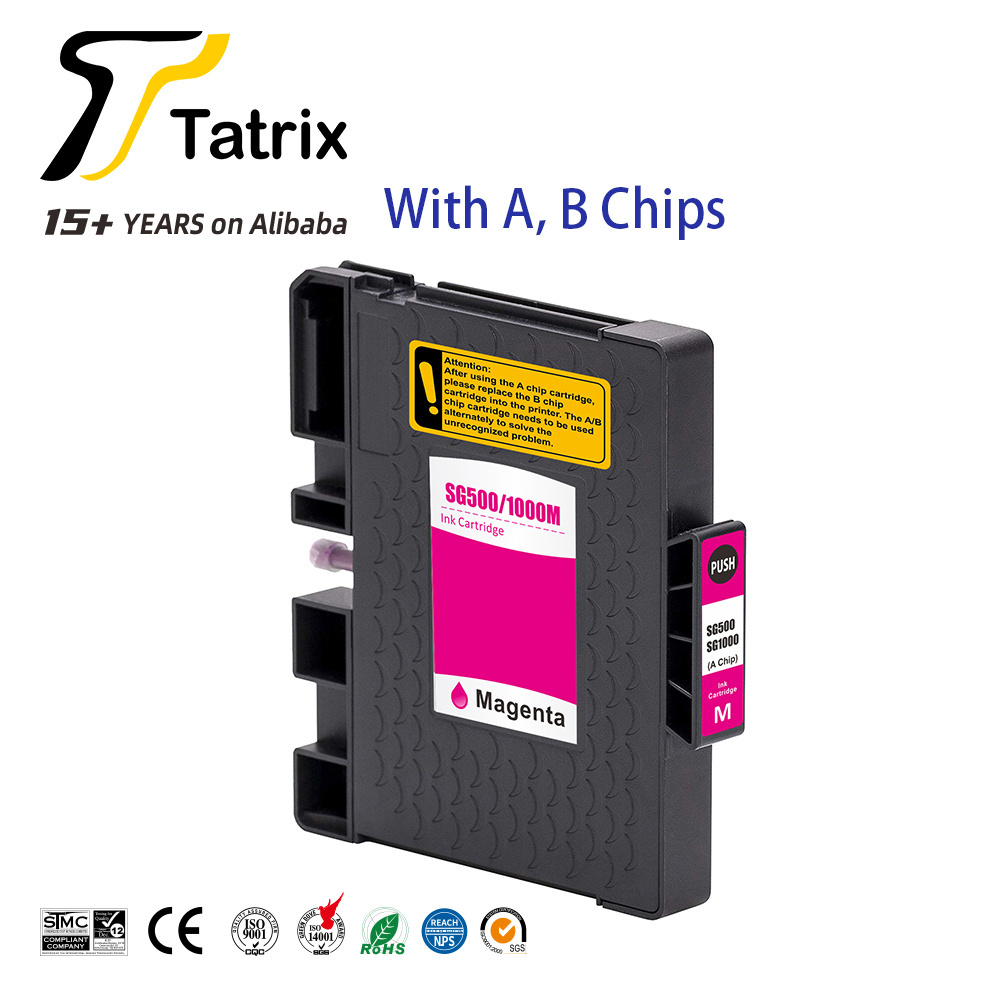 Tatrix RTS SG500 Sublimation Color Compatible Ink Cartridge SG500 SG1000 for Sawgrass SG500 SG1000 Printer with chip with ink