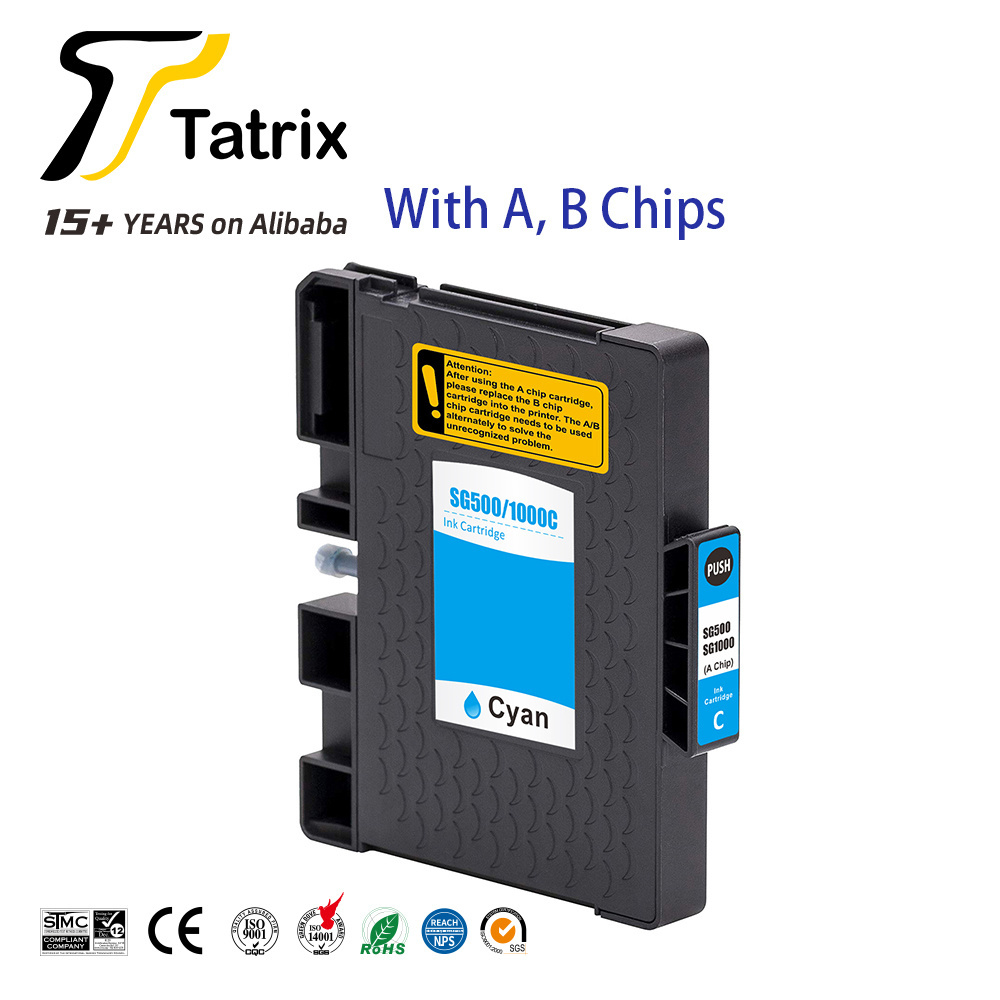 Tatrix RTS SG500 Sublimation Color Compatible Ink Cartridge SG500 SG1000 for Sawgrass SG500 SG1000 Printer with chip with ink