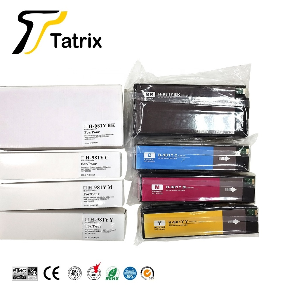 Tatrix 981Y 981 981Y With Chip 981X Remanufactured Ink Cartridge for HP PageWide MFP 586dn 981Y ink cartridge