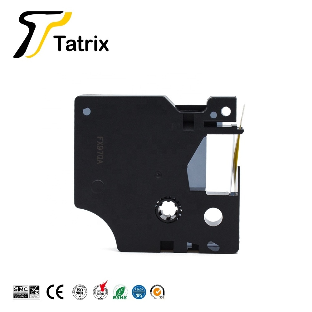 Tatrix 12mm Black on Yellow Compatible Label Tape Cartridge 45018 for DYMO LabelManager 160 Printer