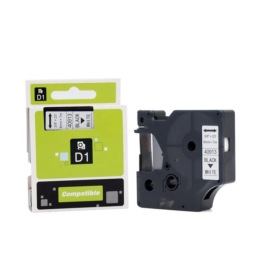 Tatrix 9mm Black on White Compatible Label Tape Cartridge 40913 for DYMO LabelManager 280 Printer