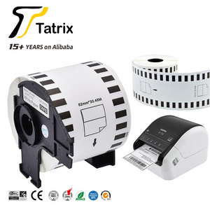 Tatrix DK22205 62mm Black on White Self Adhesive Thermal Paper  Shipping Label Roll DK-22205 DK22205 for Brother QL-700 Printer