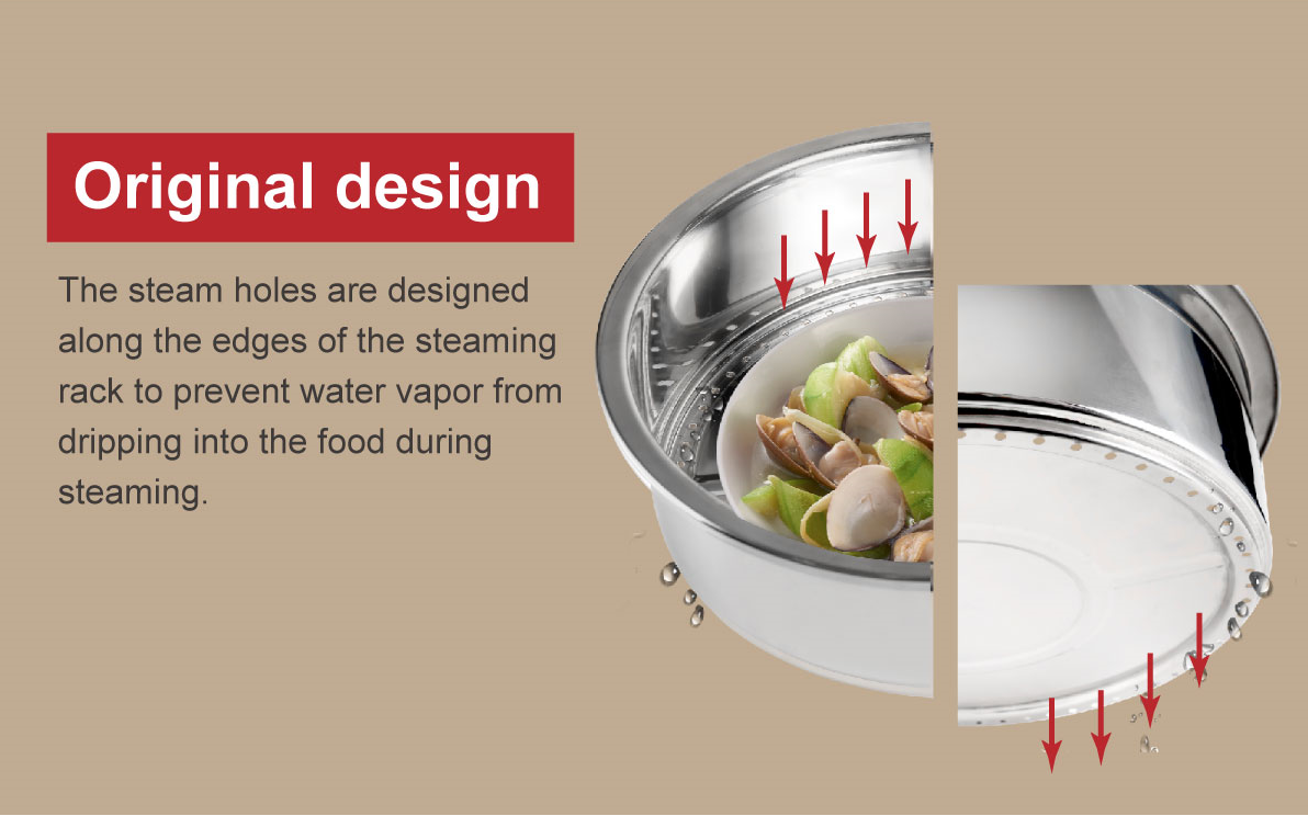 Taiwan Brand Premium quality CLASSIC style stainless steel steamer set for export