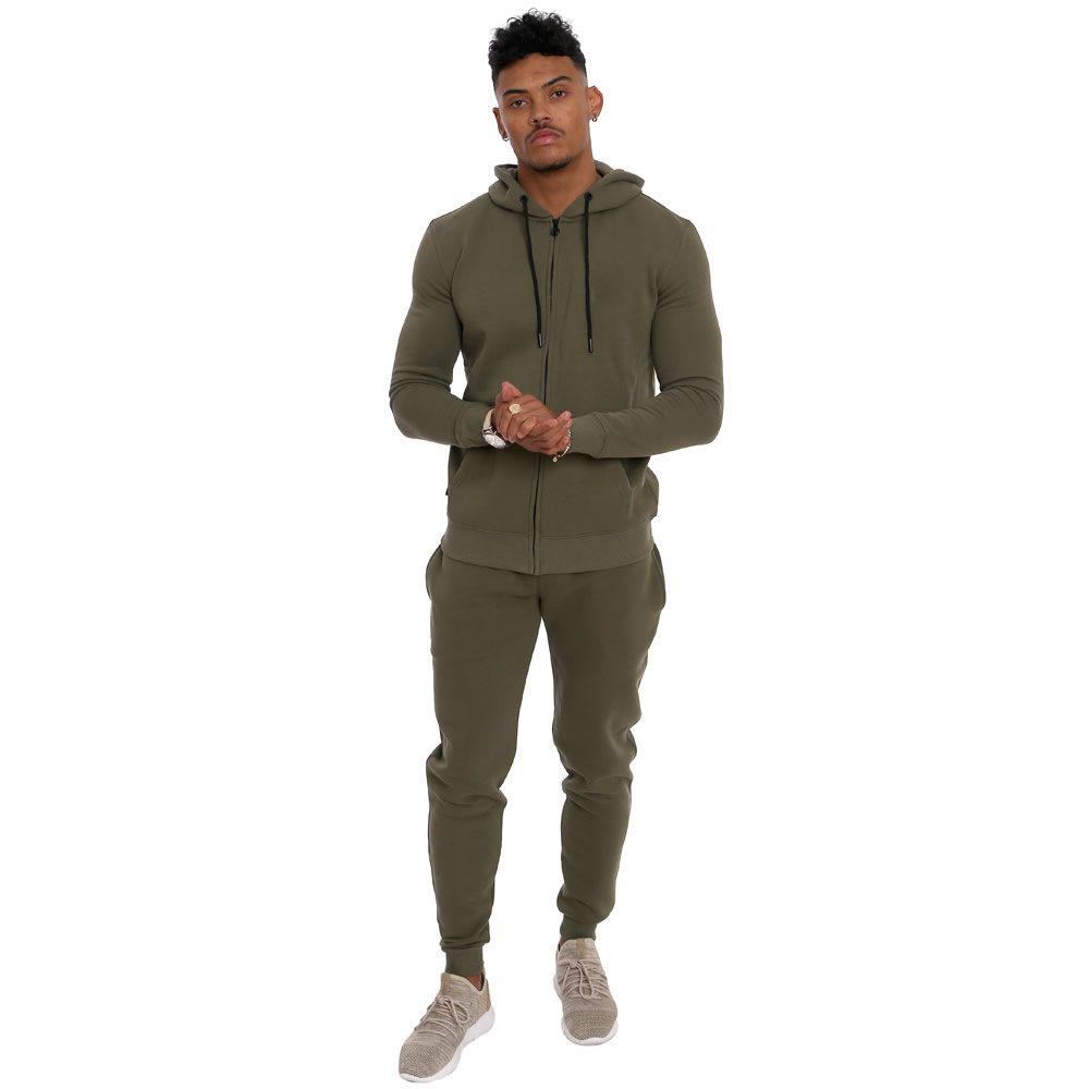 Customized  Slim Fit Tech Fleece 100% Cotton Sportswear Plain Jogging Suit Muscle Fitted Tracksuit For Men