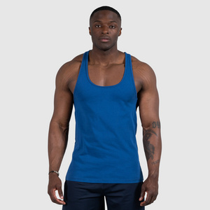 2024 Custom Logo Polyester Sports Muscle Bodybuilding Plain Gym Running Tops Stringer Fitness Mens Tank Top