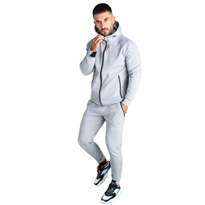 Customized  Slim Fit Tech Fleece 100% Cotton Sportswear Plain Jogging Suit Muscle Fitted Tracksuit For Men