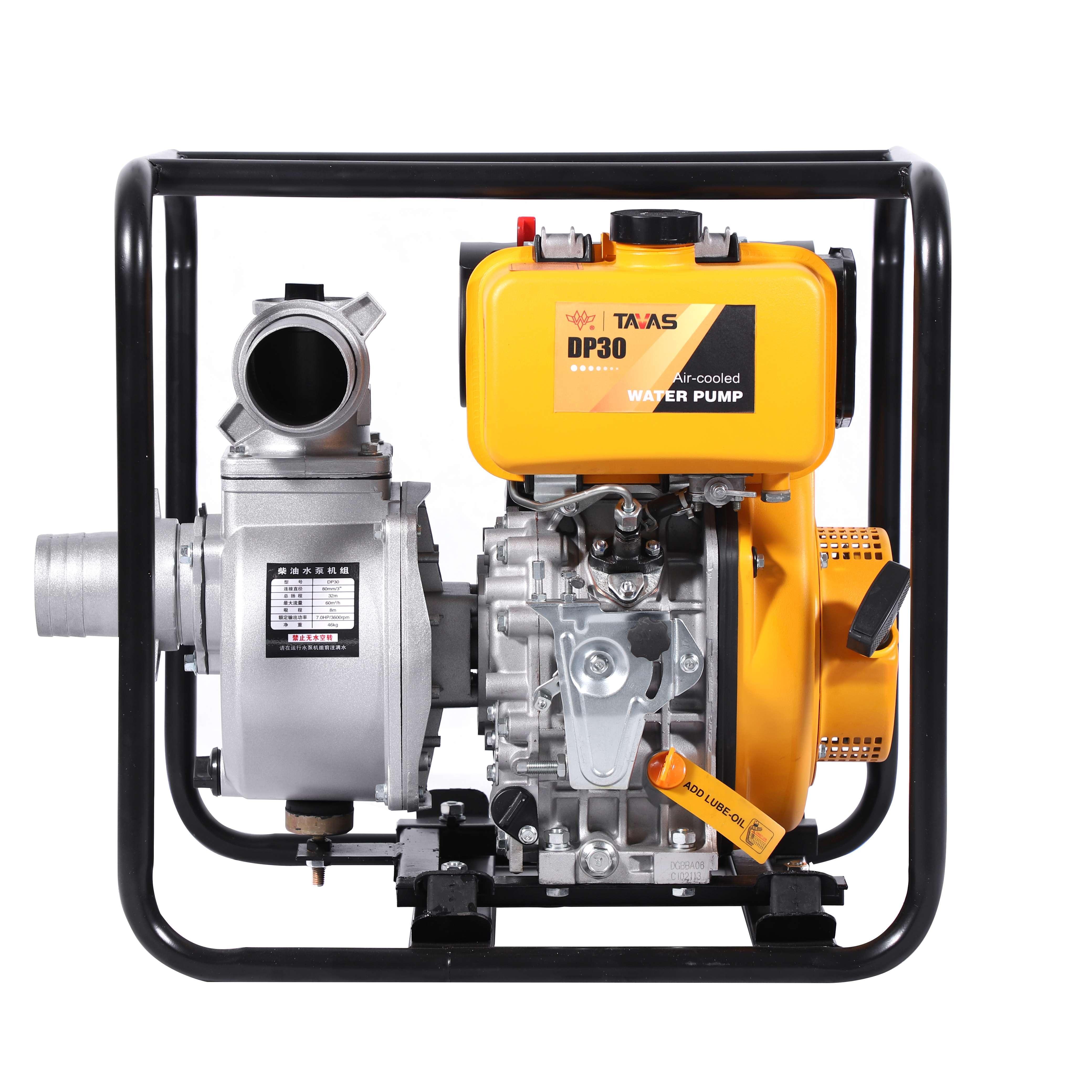 bomba de agua diesel TAVAS 2/3/4/6 Inch Yellow Cast Iron Twin Impeller Diesel Engine High-Pressure Centrifugal Water Pump