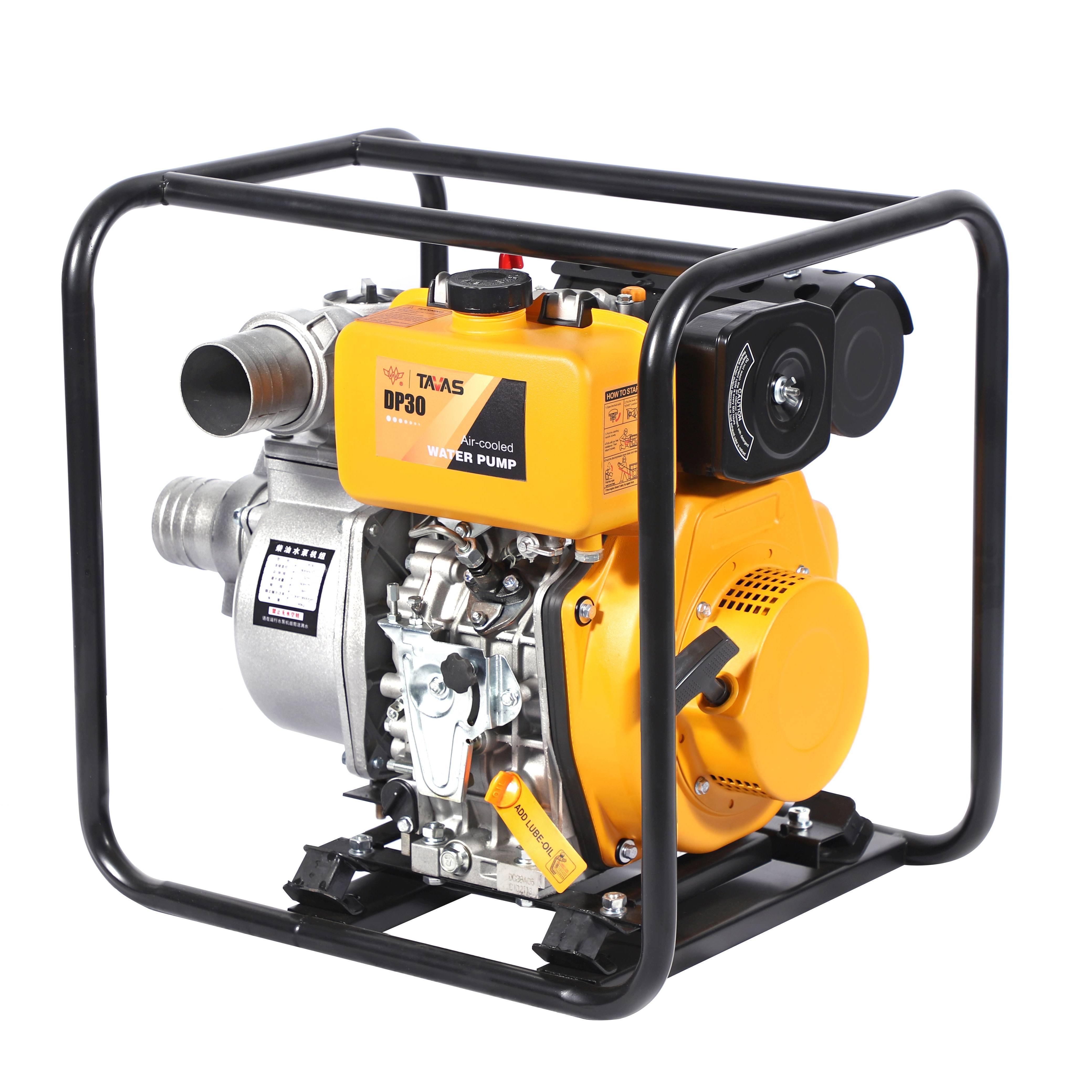 bomba de agua diesel TAVAS 2/3/4/6 Inch Yellow Cast Iron Twin Impeller Diesel Engine High-Pressure Centrifugal Water Pump