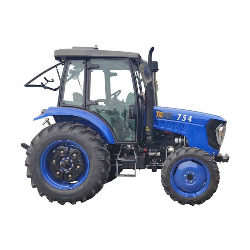 Wide tires with super friction 75hp 4wd blue wheel and hood farm tractor