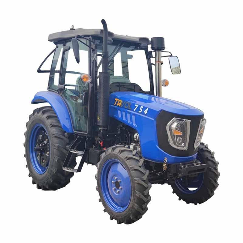 Wide tires with super friction 75hp 4wd blue wheel and hood farm tractor