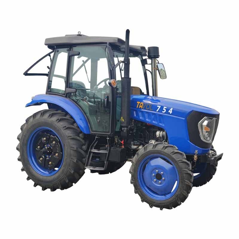 Wide tires with super friction 75hp 4wd blue wheel and hood farm tractor