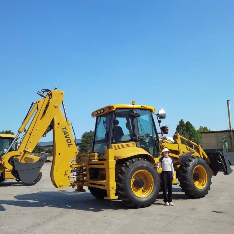 4WD 2.5 ton 2.5T 4-wheel steer crab steer mode 16.9-28 tires H type supporting legs mini backhoe loader backho supplier. .