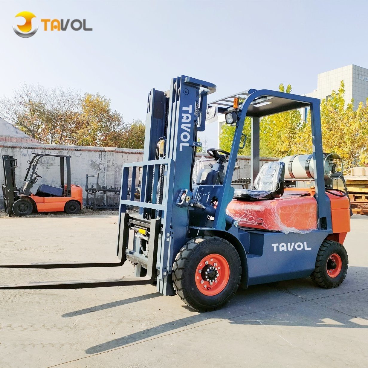 2024 new design LPG forklift gasoline with Side shift and Fork position  rack unit stacking rack forklift pallet storage