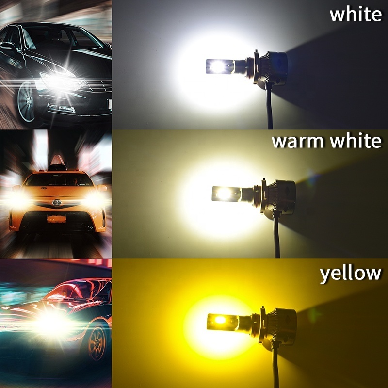 Factory Price 3 color Car Led bulbs 3S 9005 9006 auto Headlight car led light