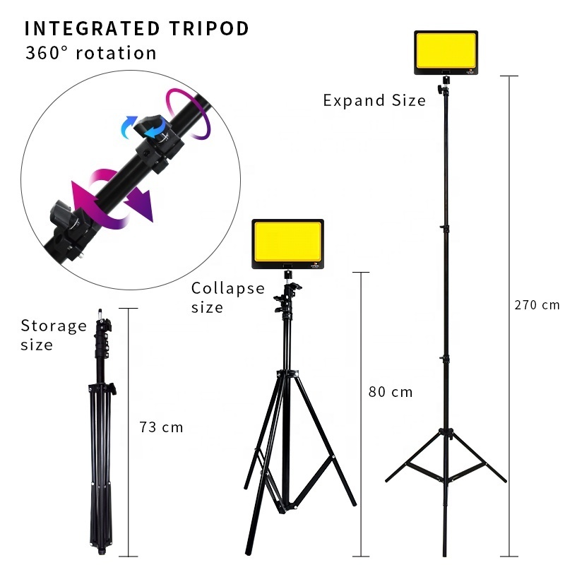 Conpex Night Market DC 12V Adjustable Dual Color lighting Remote control Tripod Camping Led Light Camp Lanterns