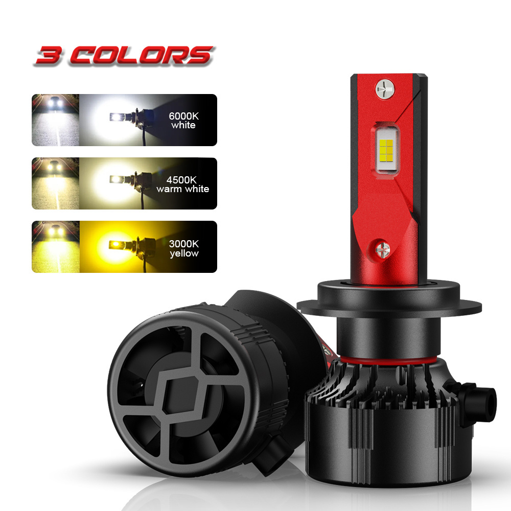 Super Bright 3 Color Option 50w 5000lm High And Low Beam Led Headlights H7 Led Headlight Bulb H4 Led Headlight