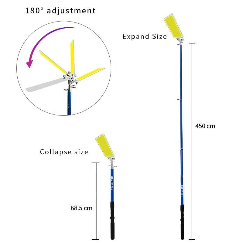 Conpex Hot Sale DC 12V Telescopic Pole Outdoor Multifunction Lamp Led Camping Light Camp Lantern