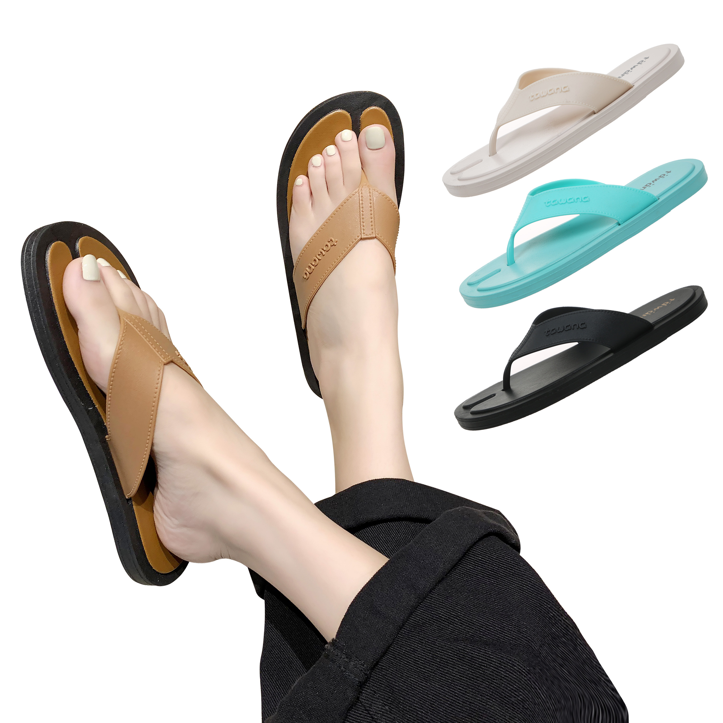 Wholesale women multiple color indoor outdoor flipflops casual summer shoes beach slippers soft flip flop for women