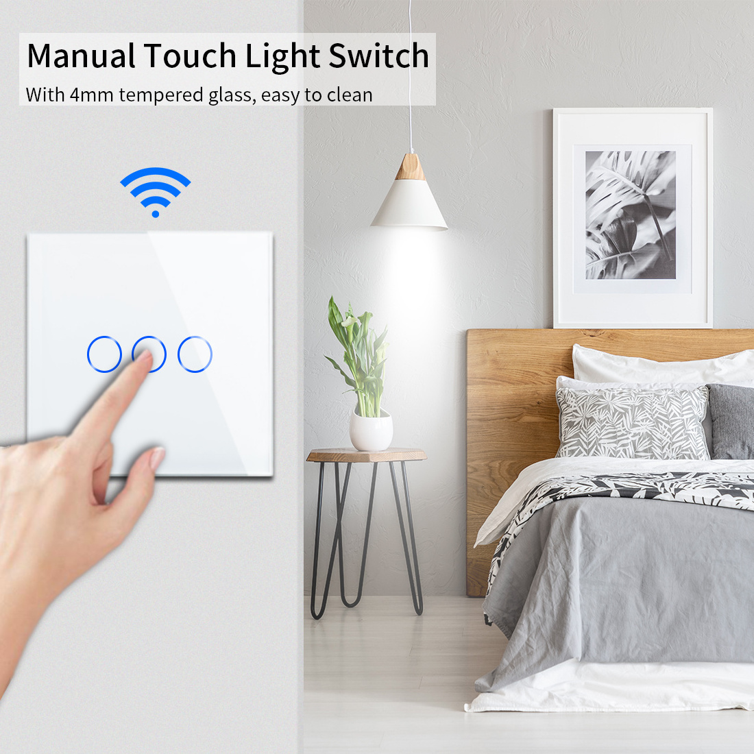 WiFi zigbee smart 3 Gang 1 way wall switch Tuya APP with voice control without neutral