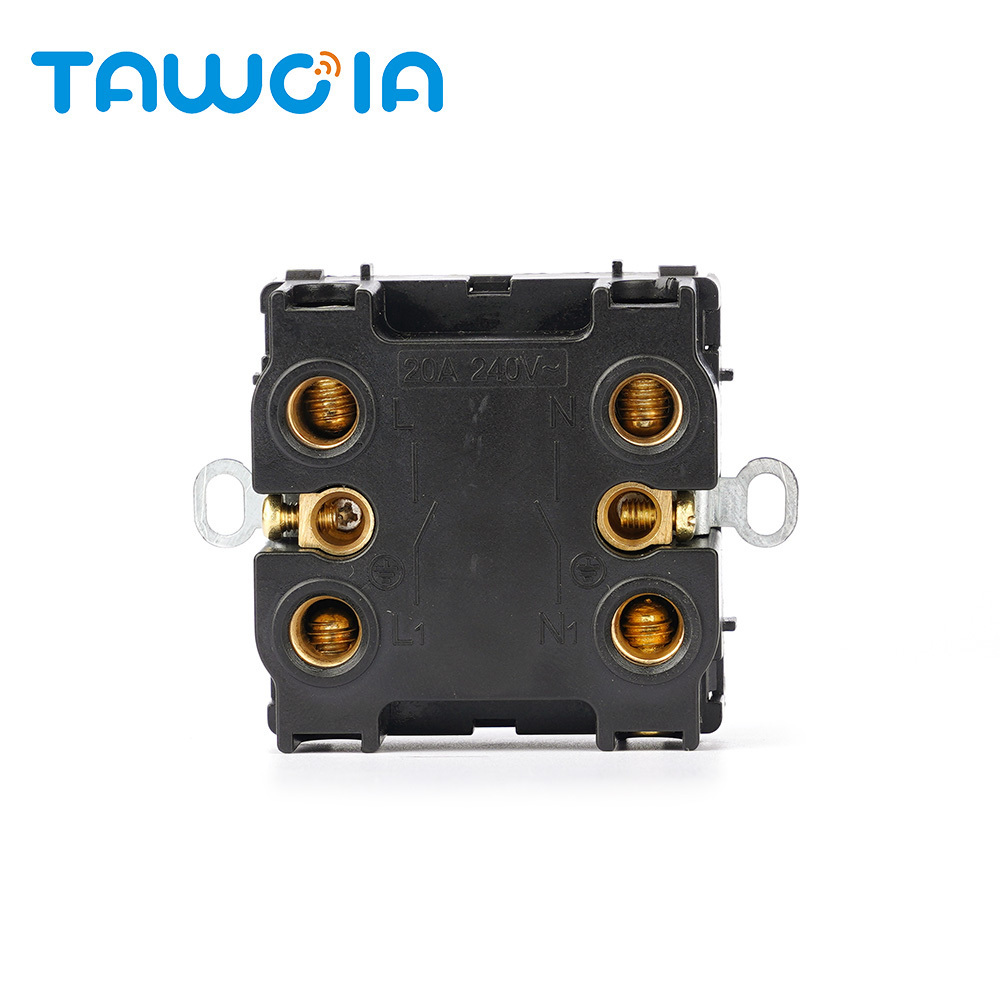 TAWOIA 20A Double Pole Wall Switch Mechanical Function Module With Neon Indicator Light White Color Rocker Type Toggle Switch