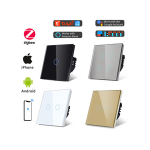 European Alexa 600W Smart WiFi Light Switch Work Wifi Zigbee 30 Touch Wall Smart switch