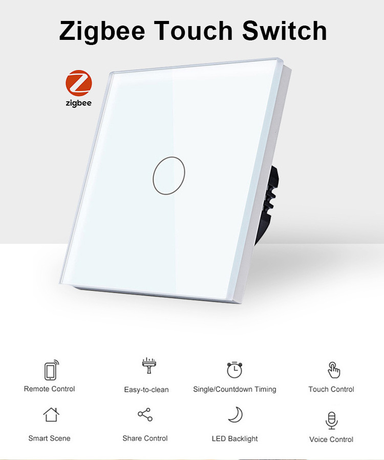 Tawoia 1/2/3/4 Gang 600w 220v Zigbee homekit smart power light switch apple home kit digital touch switches for smart home