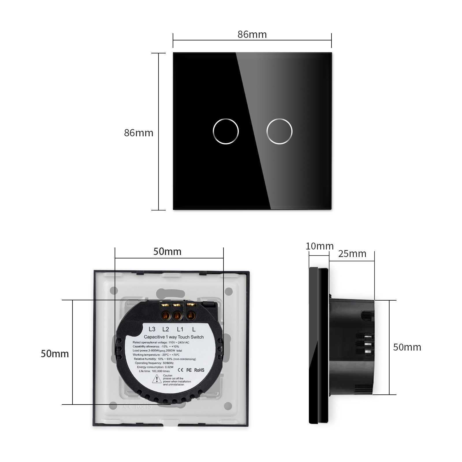 Tawoia 1/2/3/4 Gang 600w 220v Zigbee homekit smart power light switch apple home kit digital touch switches for smart home