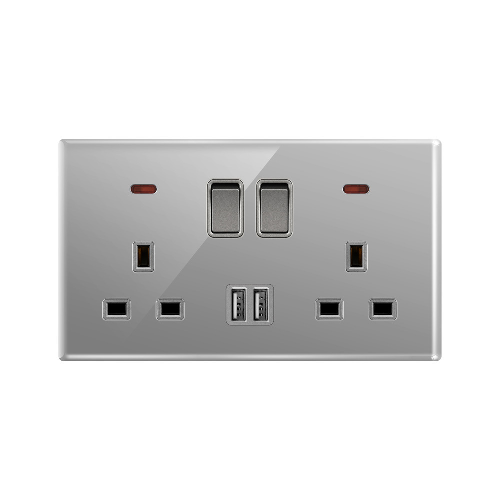 TAWOIA 1_2_3_4 Gang with 13a 15a 86_146 Uk Light Touch Switch Electric Power Plugs Socket Outlet Wall Switches And Sockets