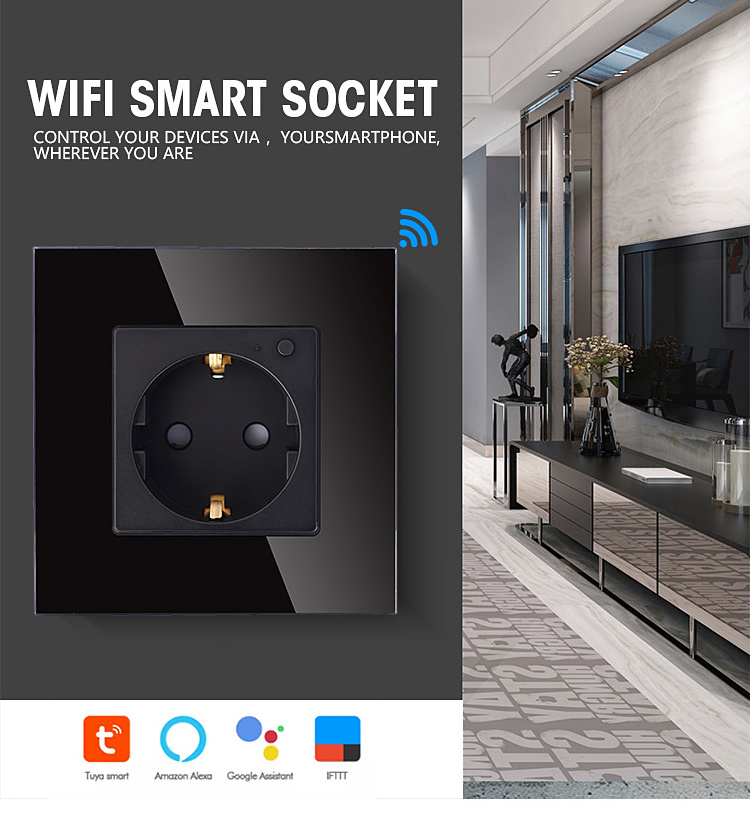 TAWOIA Tuya Smart Switched WiFi Electrical Power Socket 16A Wi-Fi Smart Home Products Google Home Alexa Echo Homekit Siri